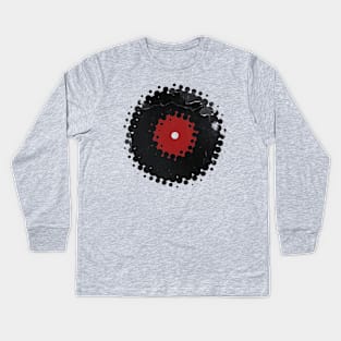 Vinyl Record with Halftone Kids Long Sleeve T-Shirt